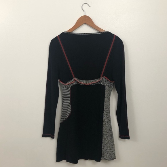 STRIPED PATCHWORK KNIT DRESS - Picture 6 of 6